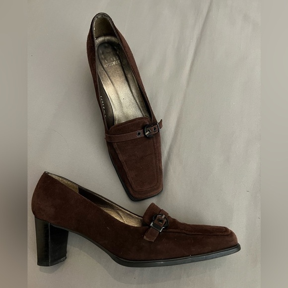 Stuart Weitzman Brown Suede Heels 7.5 - Picture 1 of 6